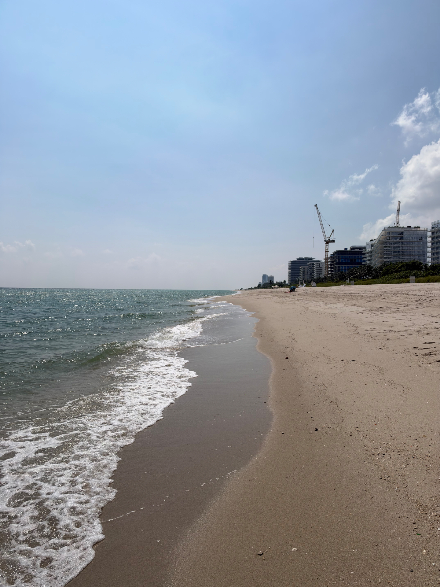 Miami Beach area shoreline from Surfside, looking south — October 8, 2026 · 11:00 AM