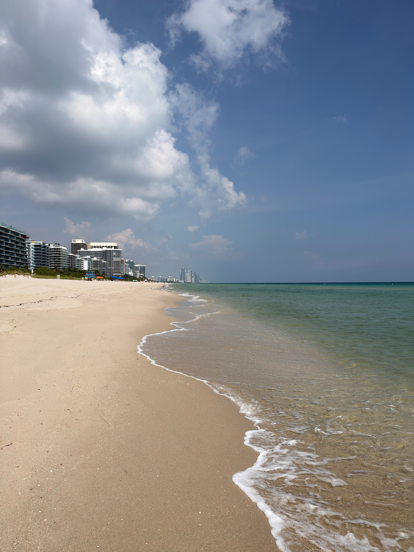 Miami Beach area shoreline from Surfside, looking north — October 8, 2026 · 11:00 AM