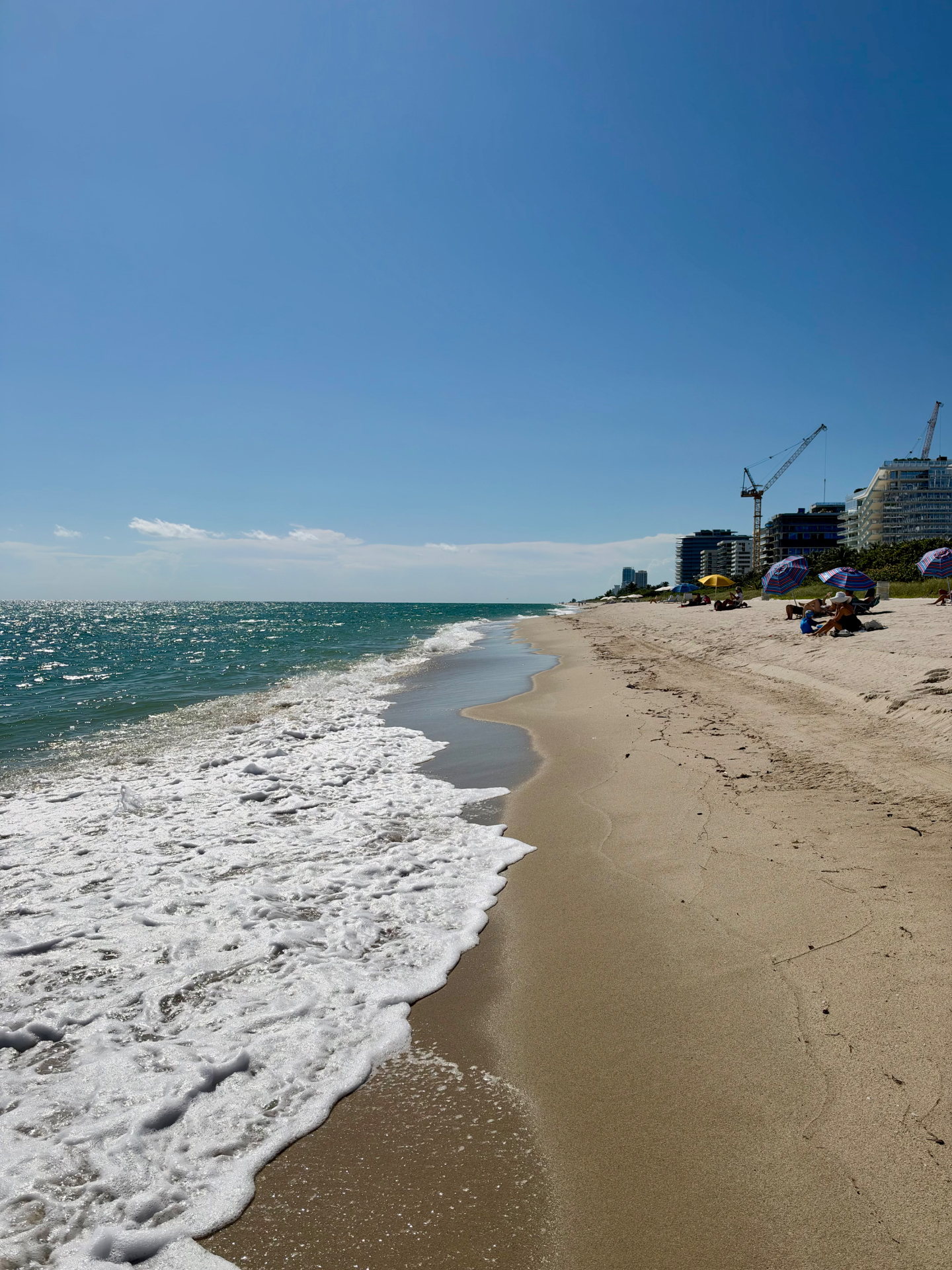 Miami Beach area shoreline from Surfside, looking south — October 13, 2026 · 11:00 AM