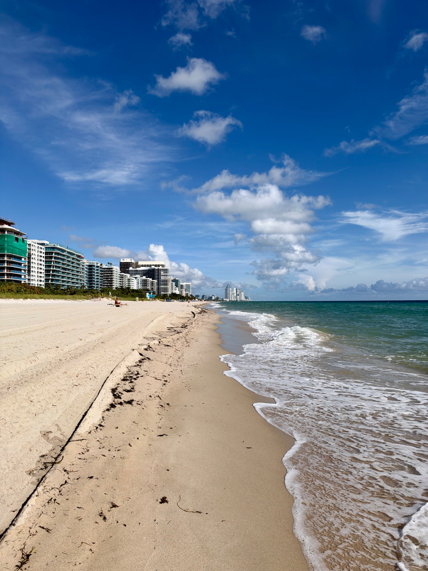 Miami Beach area shoreline from Surfside, looking north — October 10, 2026 · 11:00 AM