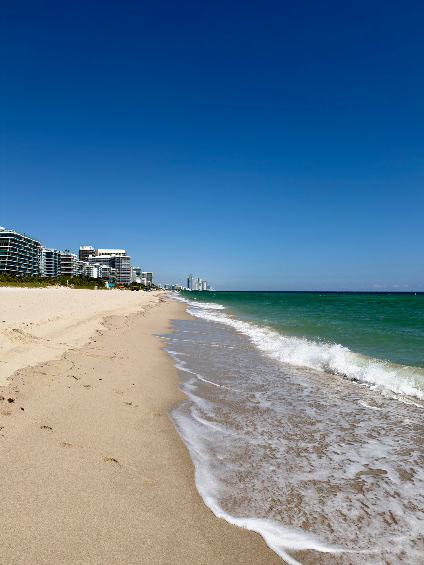Miami Beach area shoreline from Surfside, looking north — October 13, 2026 · 11:00 AM
