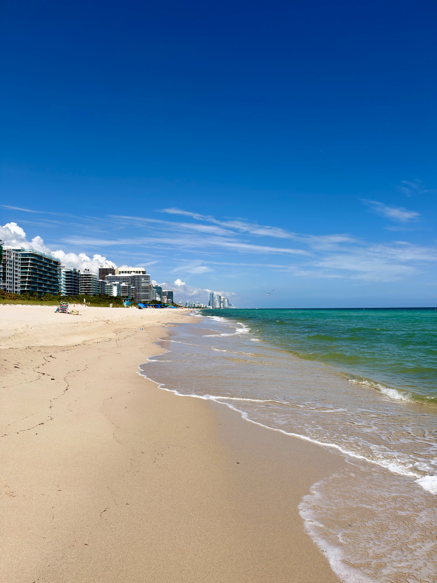Miami Beach area shoreline from Surfside, looking north — October 12, 2026 · 11:00 AM