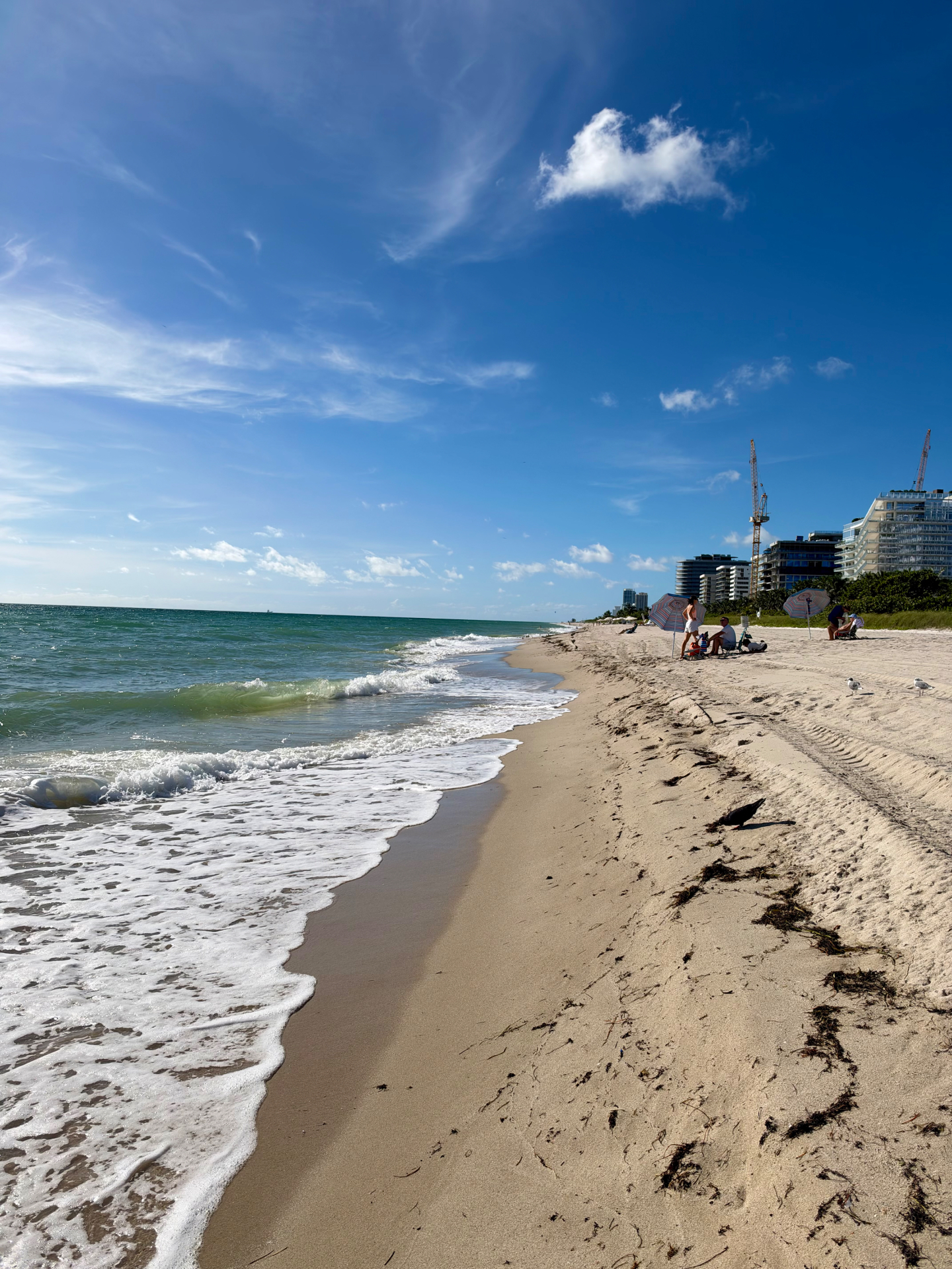 Miami Beach area shoreline from Surfside, looking south — October 10, 2026 · 11:00 AM
